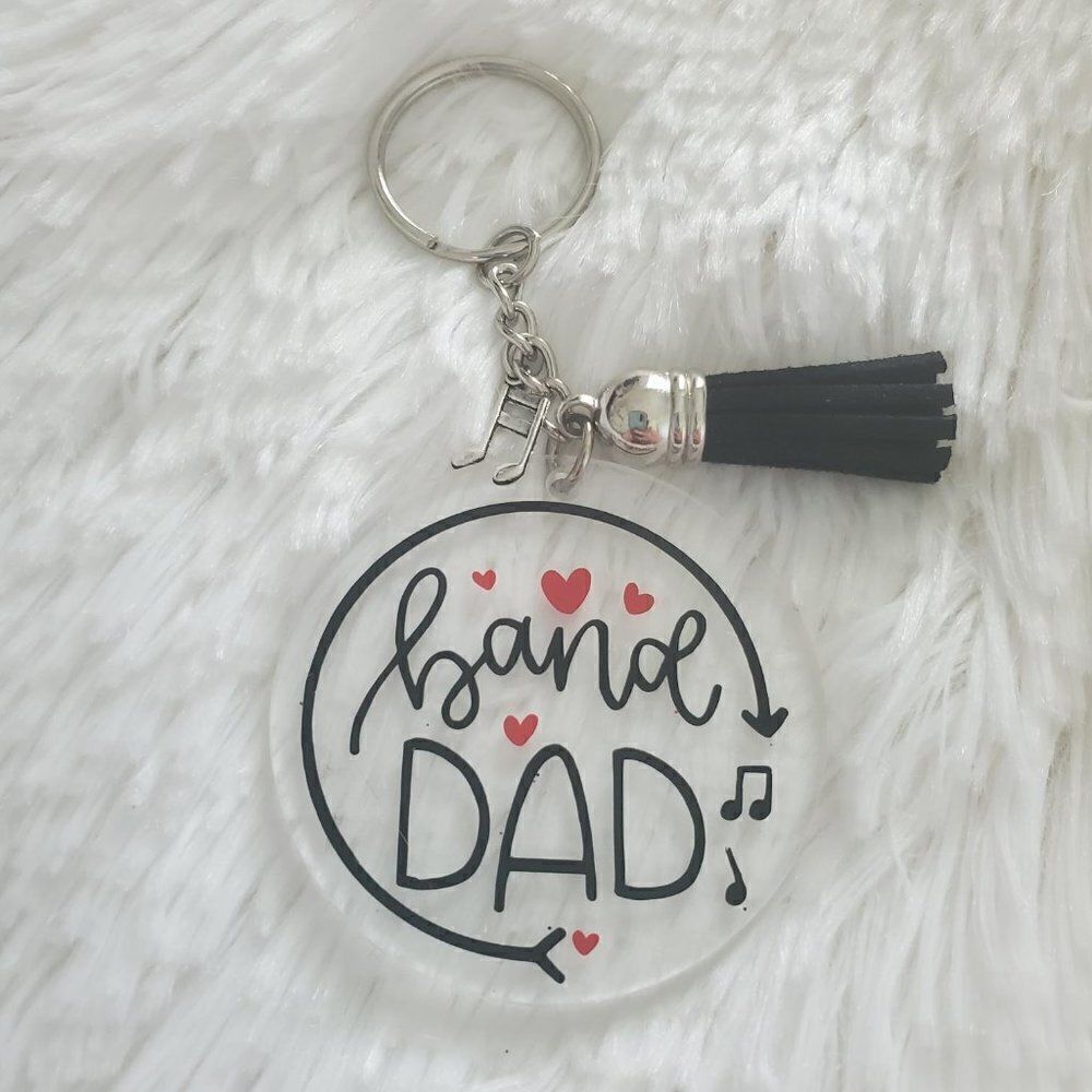 Band Mom Keychain, Band Dad Keychain, Music Note Keychain - Picture 2 of 15